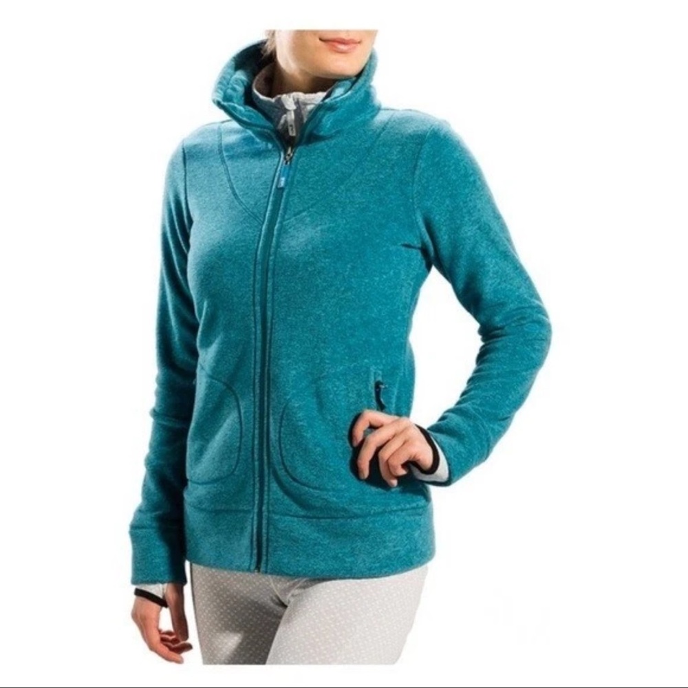 Lole Full Zip Sweatshirt Womens L Green Turqoise Activewear Sport Preppy Player‎